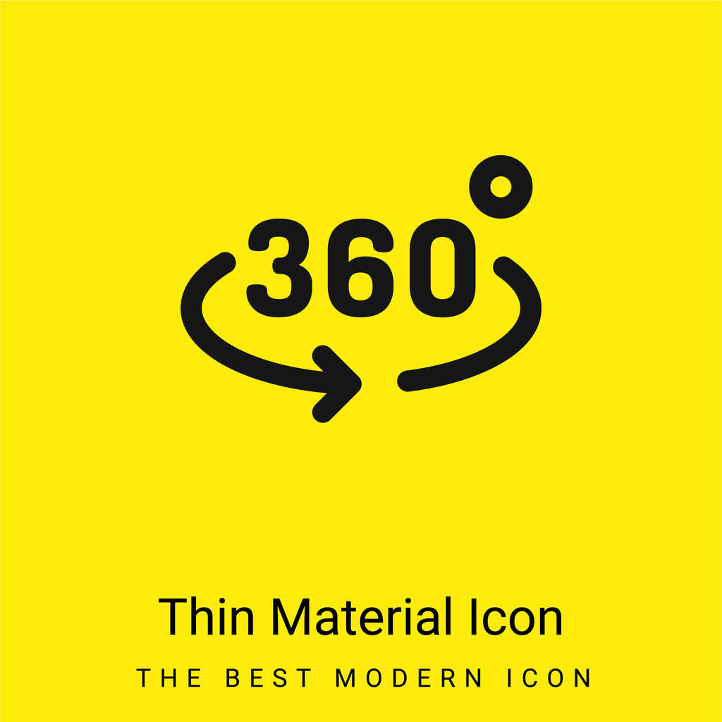 360 graden minimaal helder geel materiaal icoon - Vector, afbeelding