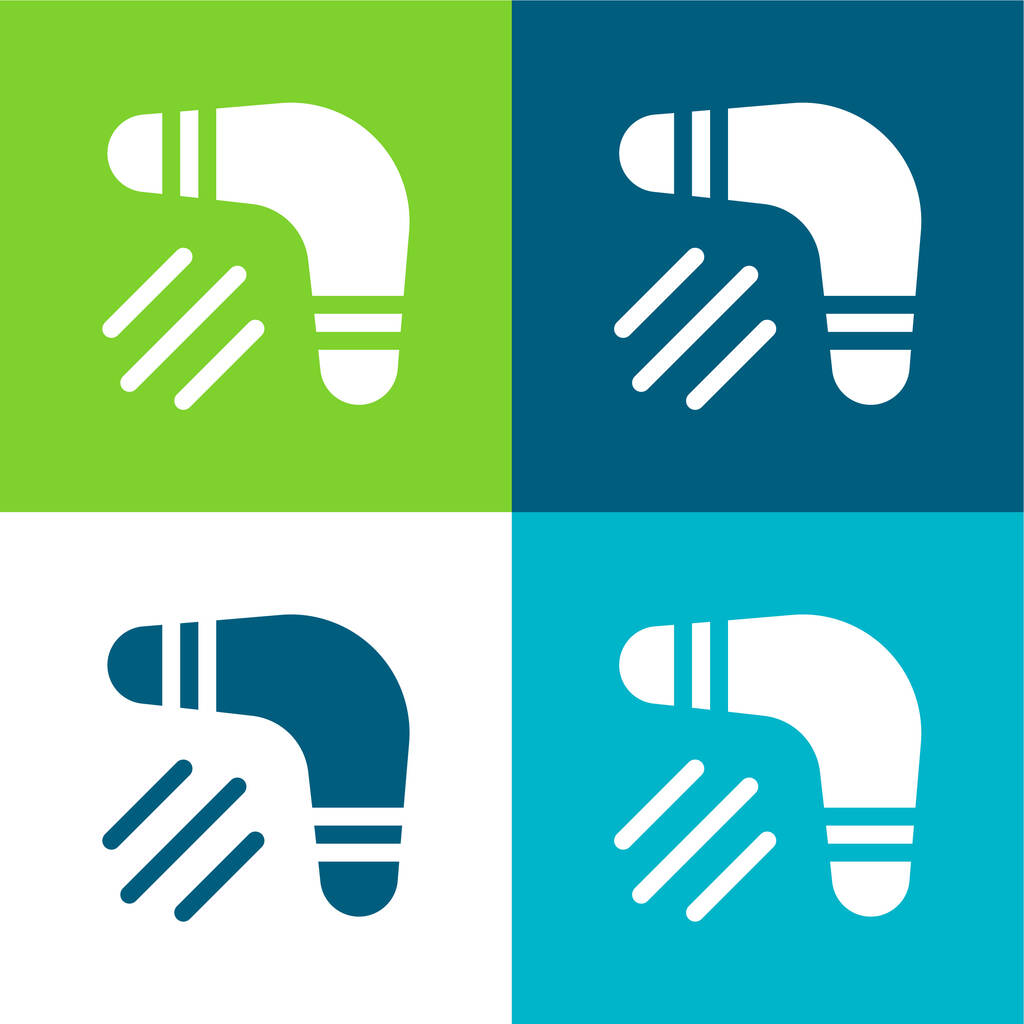 Boomerang Set icona minimale piatto a quattro colori - Vettoriali, immagini