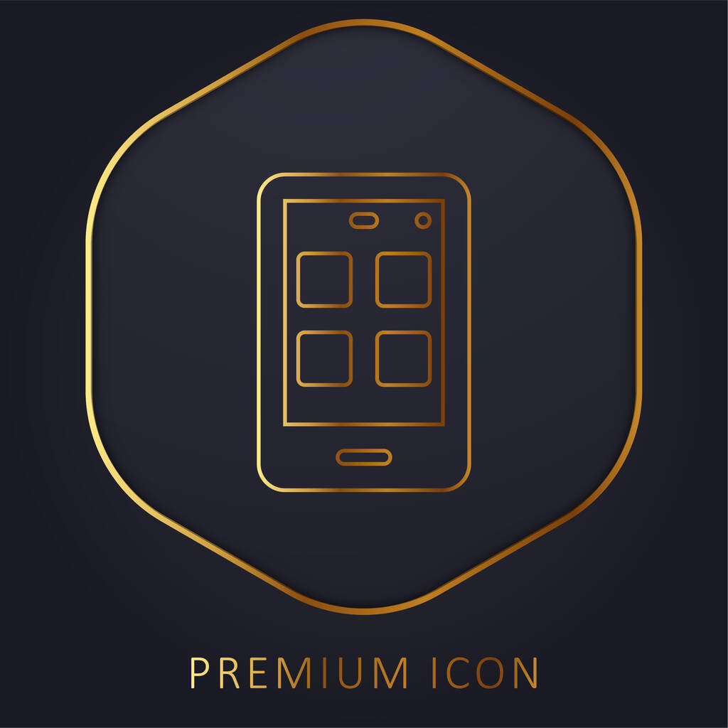 App arany vonal prémium logó vagy ikon - Vektor, kép