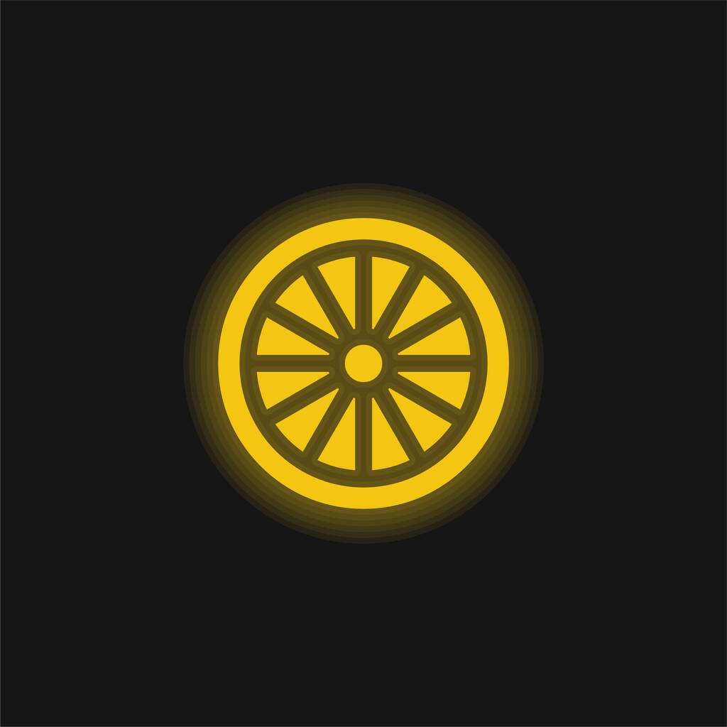 Ashoka yellow glowing neon icon - Vector, Image