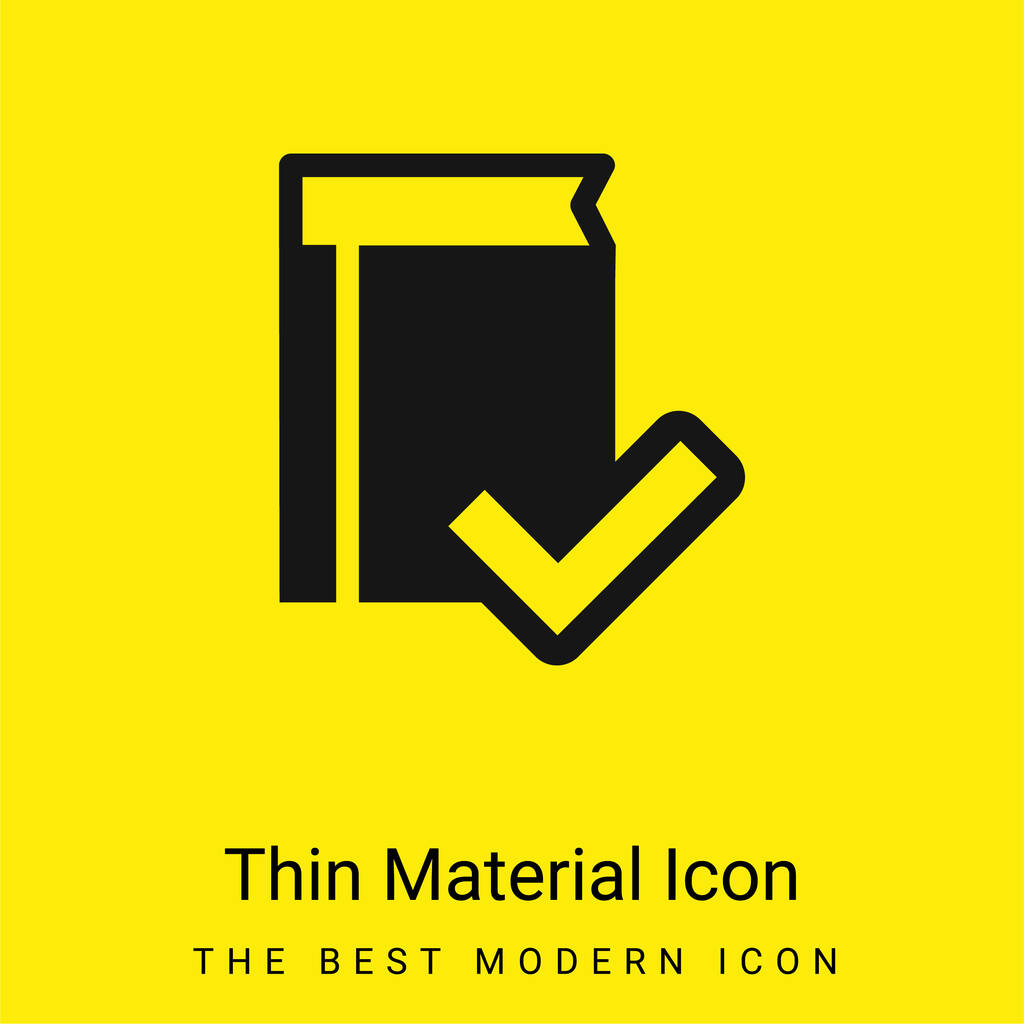 Book Verification Interface Symbol minimal bright yellow material icon - Vector, Image