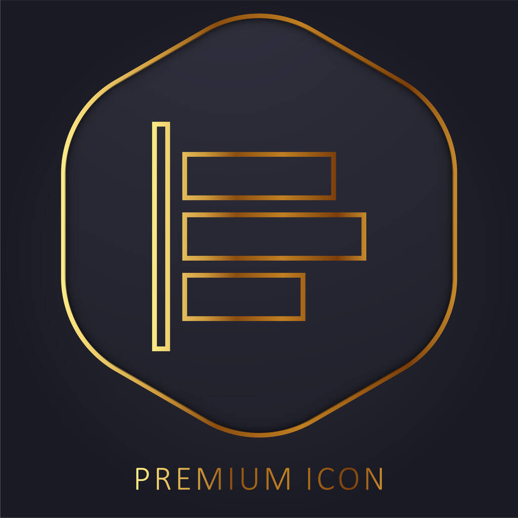 Alinear la línea de oro izquierda logotipo premium o icono - Vector, Imagen
