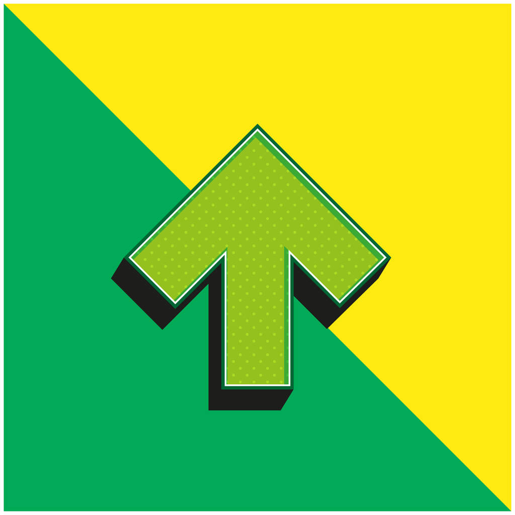 Nuoli osoittaa ylös vihreä ja keltainen moderni 3d vektori kuvake logo - Vektori, kuva