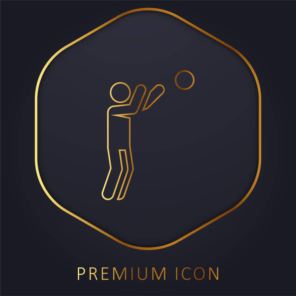 Baloncesto jugador de línea dorada logotipo premium o icono - Vector, Imagen