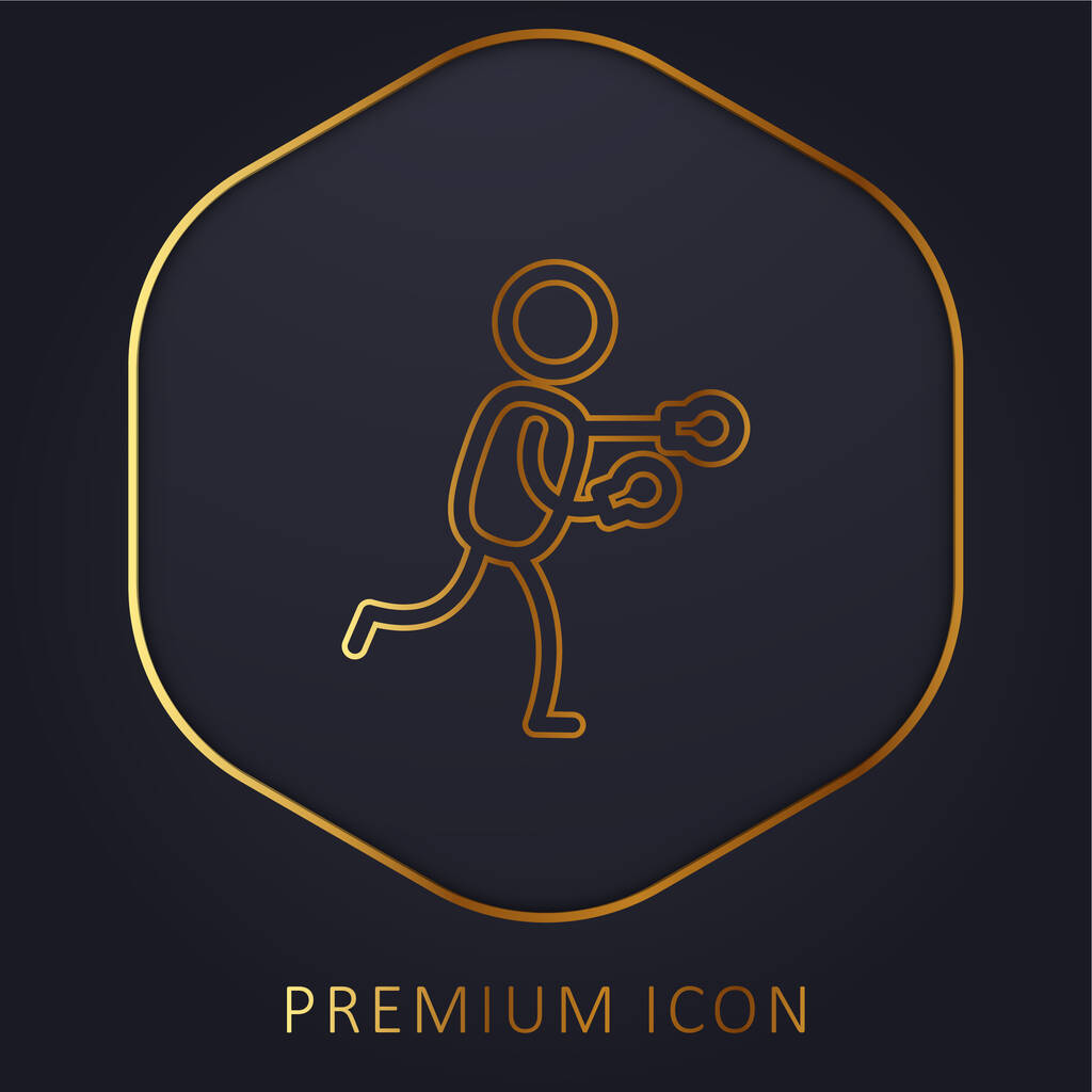 Zlaté prémiové logo nebo ikona Boxer - Vektor, obrázek