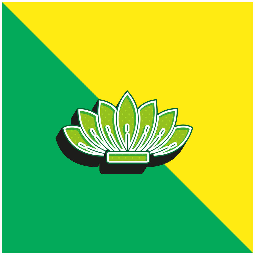 Agave Yeşil ve sarı modern 3d vektör simgesi logosu - Vektör, Görsel