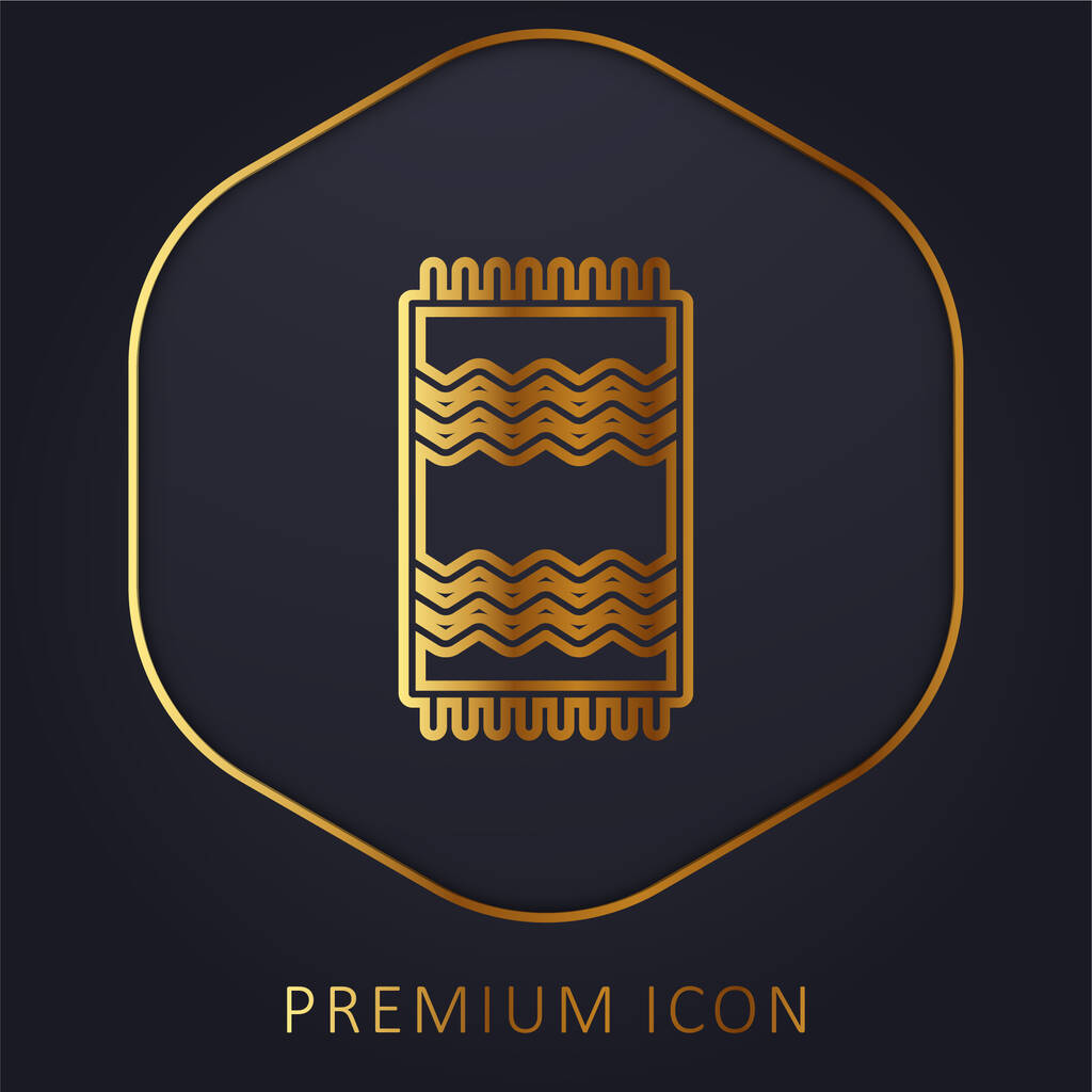 Toalla de playa línea dorada logotipo premium o icono - Vector, Imagen