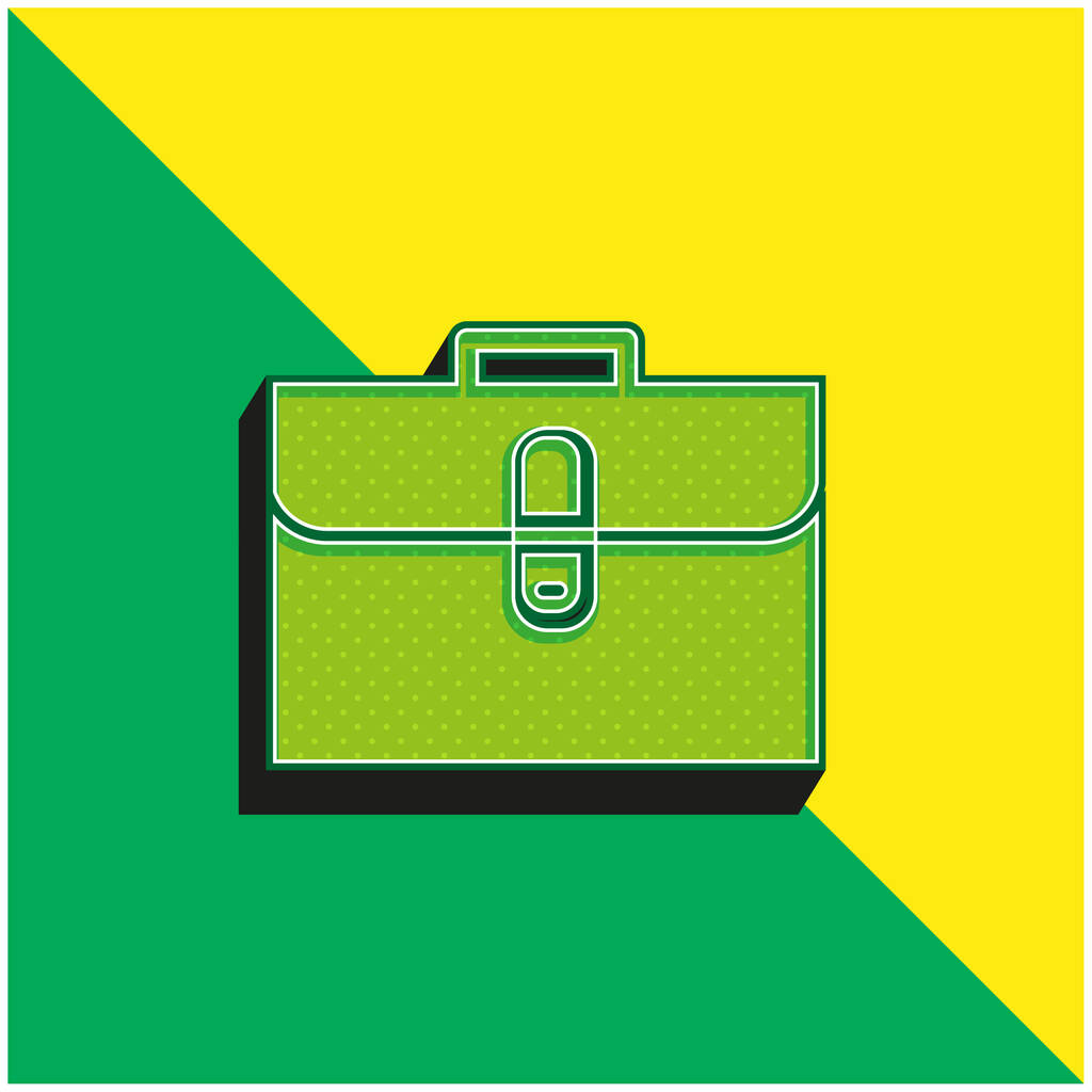 Папка Зеленый и желтый современный 3D логотип векторной иконки - Вектор,изображение