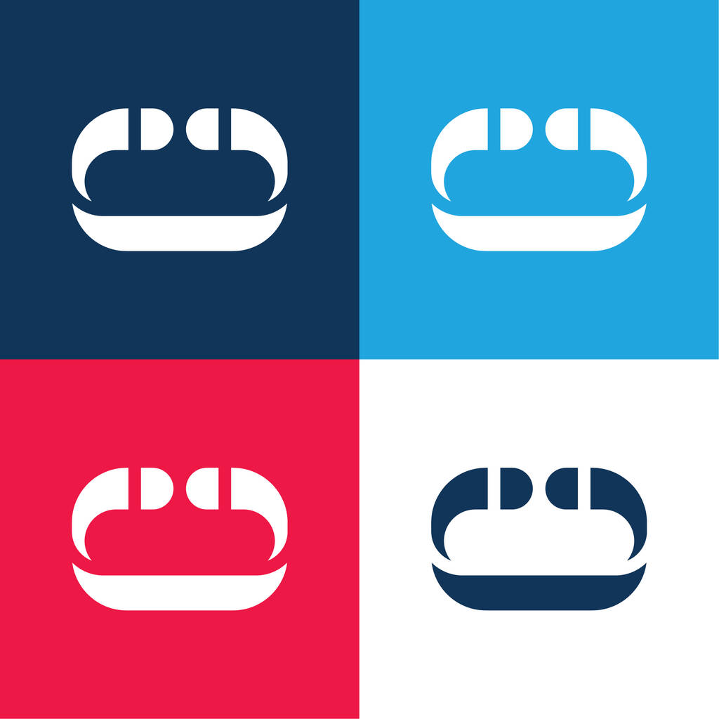 Bangle blue and red four color minimal icon set - Vector, Image