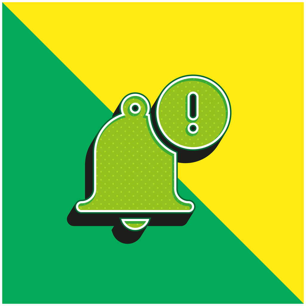Bell Groen en geel modern 3D vector icoon logo - Vector, afbeelding