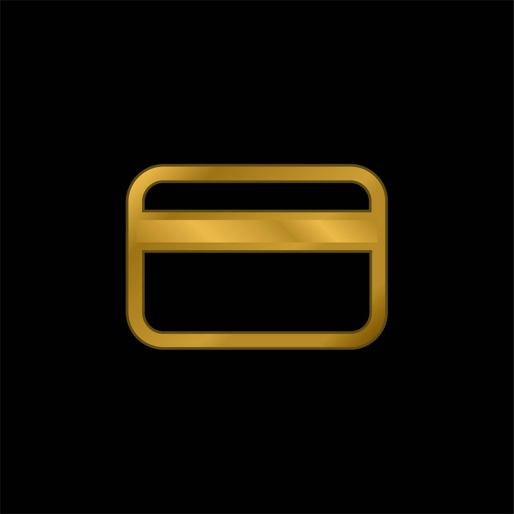 Big Credit Card banhado a ouro ícone metálico ou vetor logotipo - Vetor, Imagem