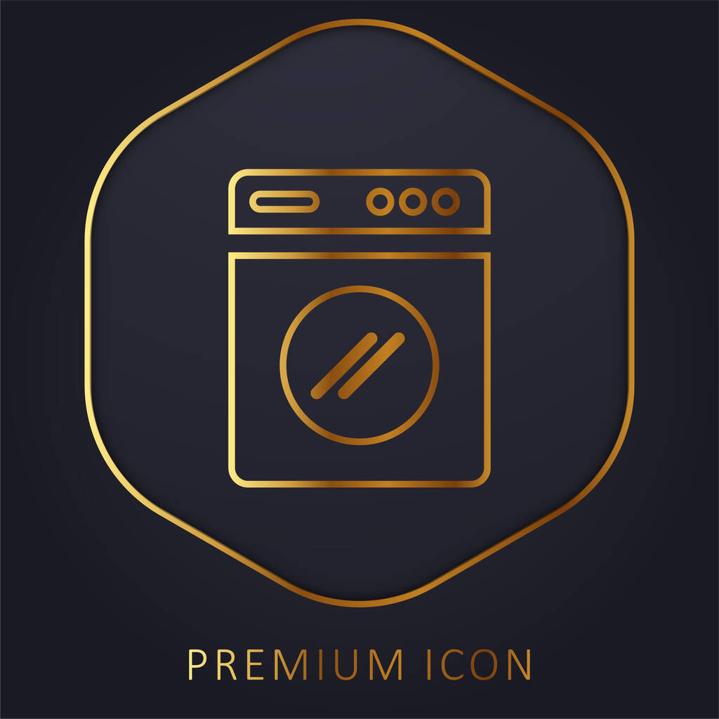 Iso pesukone kultainen linja premium logo tai kuvake - Vektori, kuva