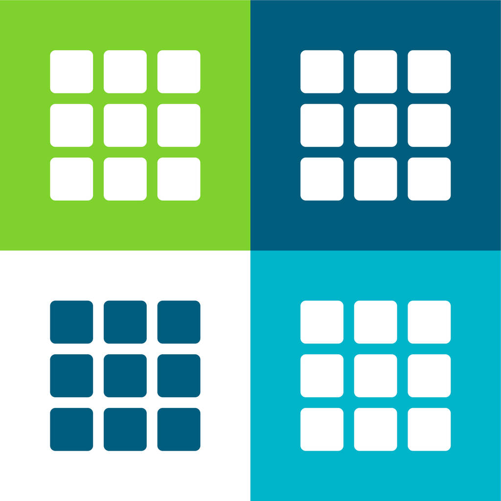 Alkalmazások Lapos négy szín minimális ikon készlet - Vektor, kép