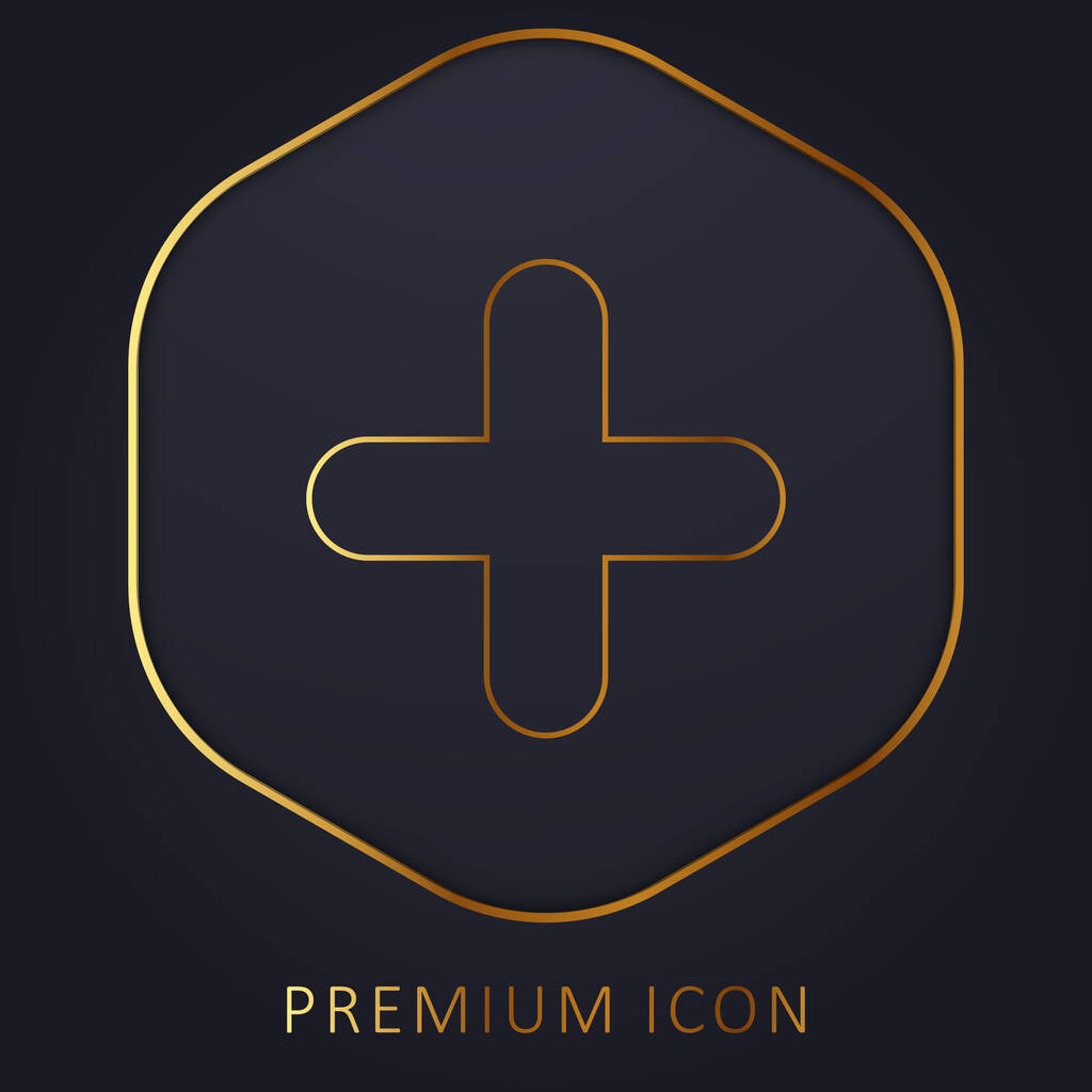 Προσθήκη Εγγραφείτε χρυσή γραμμή premium λογότυπο ή εικονίδιο - Διάνυσμα, εικόνα