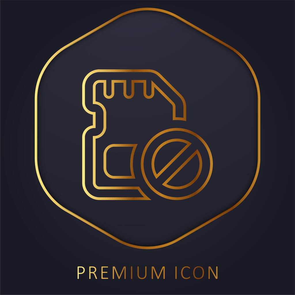 Bloquear línea de oro logotipo premium o icono - Vector, Imagen