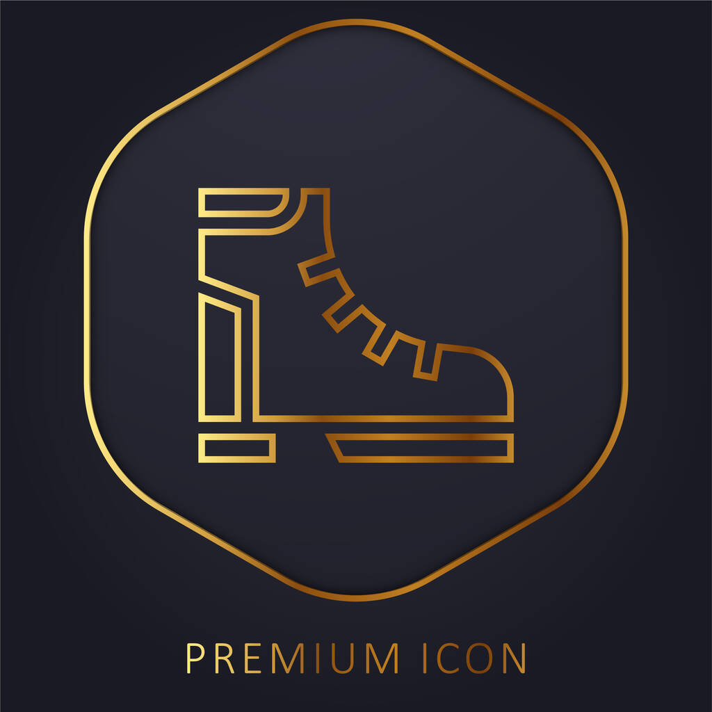 Bota de línea dorada logotipo premium o icono - Vector, Imagen