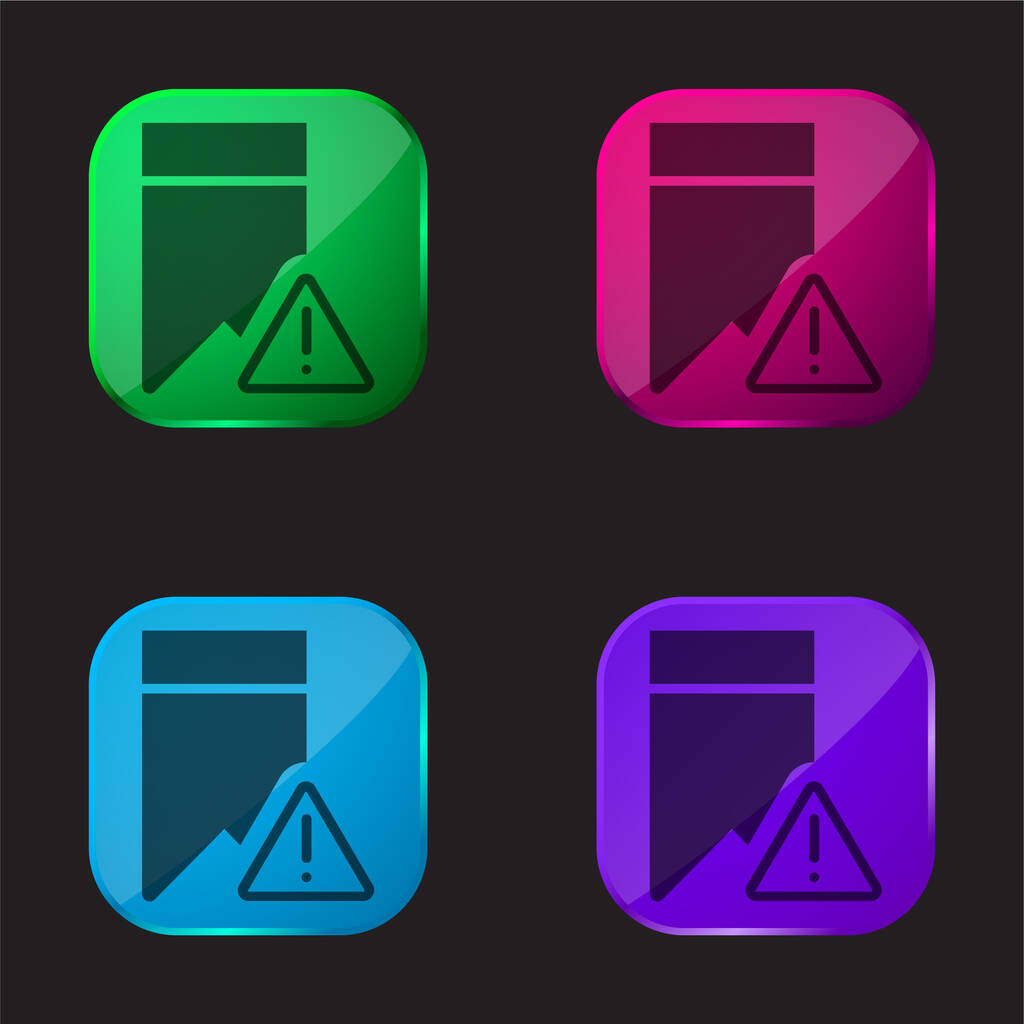 Закладка чотирьох кольорів піктограми скляної кнопки
 - Вектор, зображення