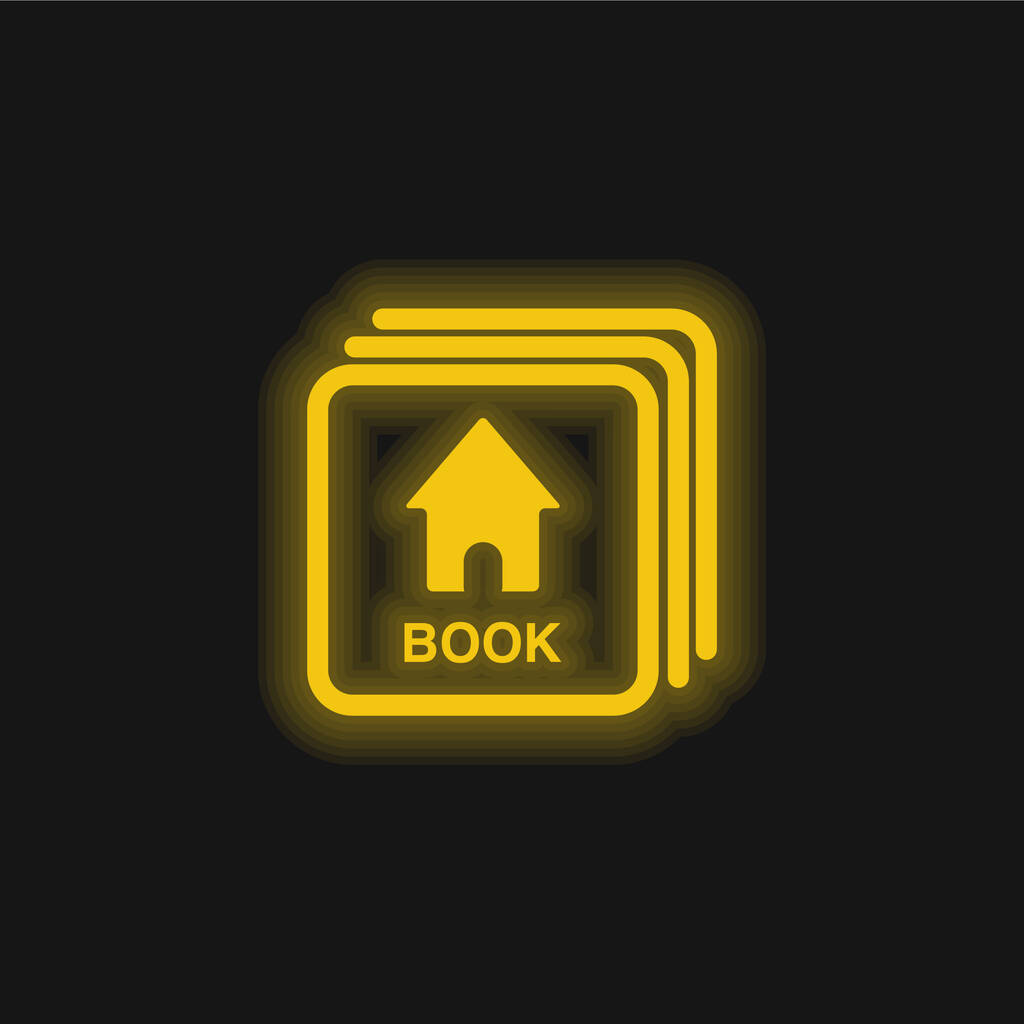 Baby Flash karty s obrázkem knihy žluté zářící neonové ikony - Vektor, obrázek