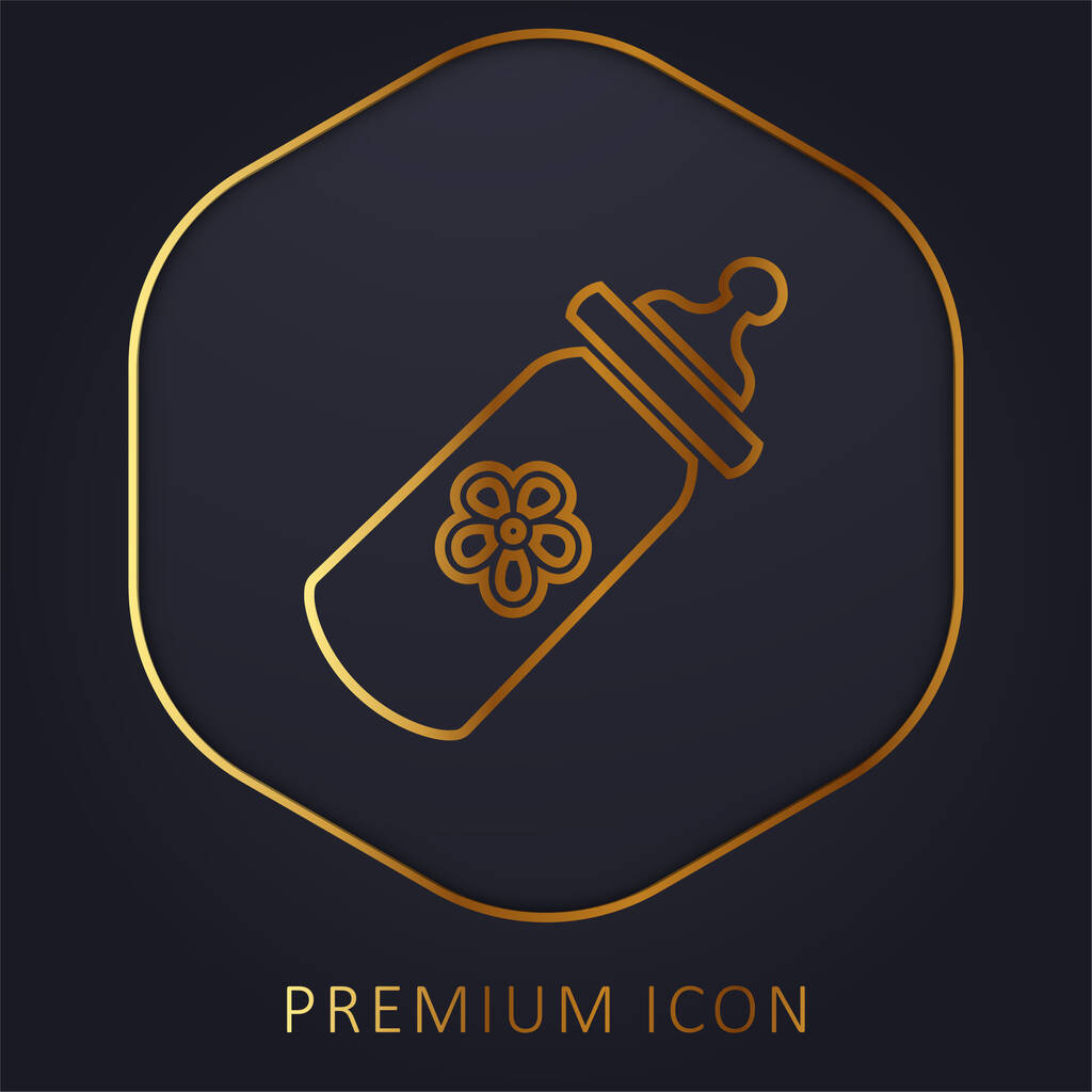 Μωρό μπουκάλι χρυσή γραμμή premium λογότυπο ή εικονίδιο - Διάνυσμα, εικόνα