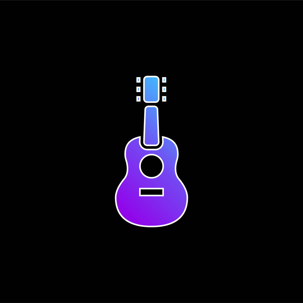 Acústica guitarra azul gradiente vector icono - Vector, imagen