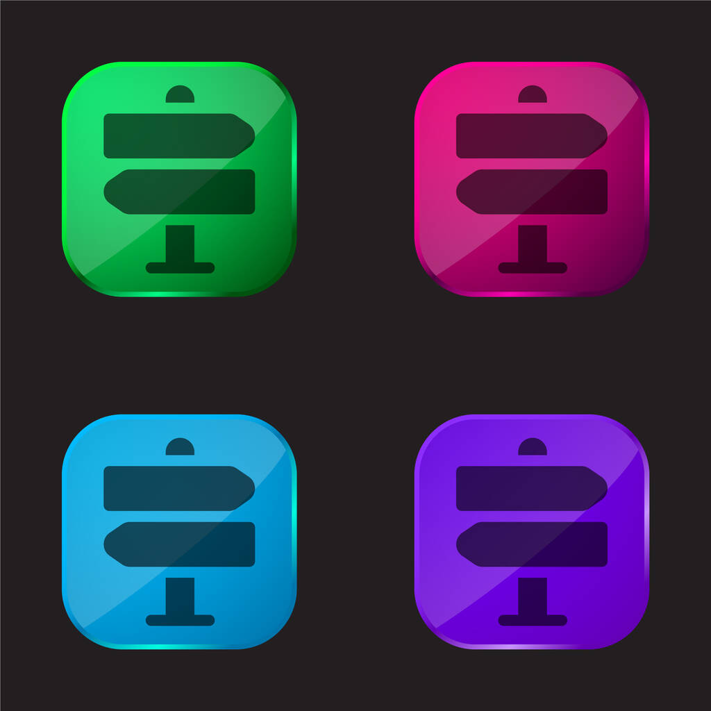 Adresa čtyři ikony barevného skla - Vektor, obrázek