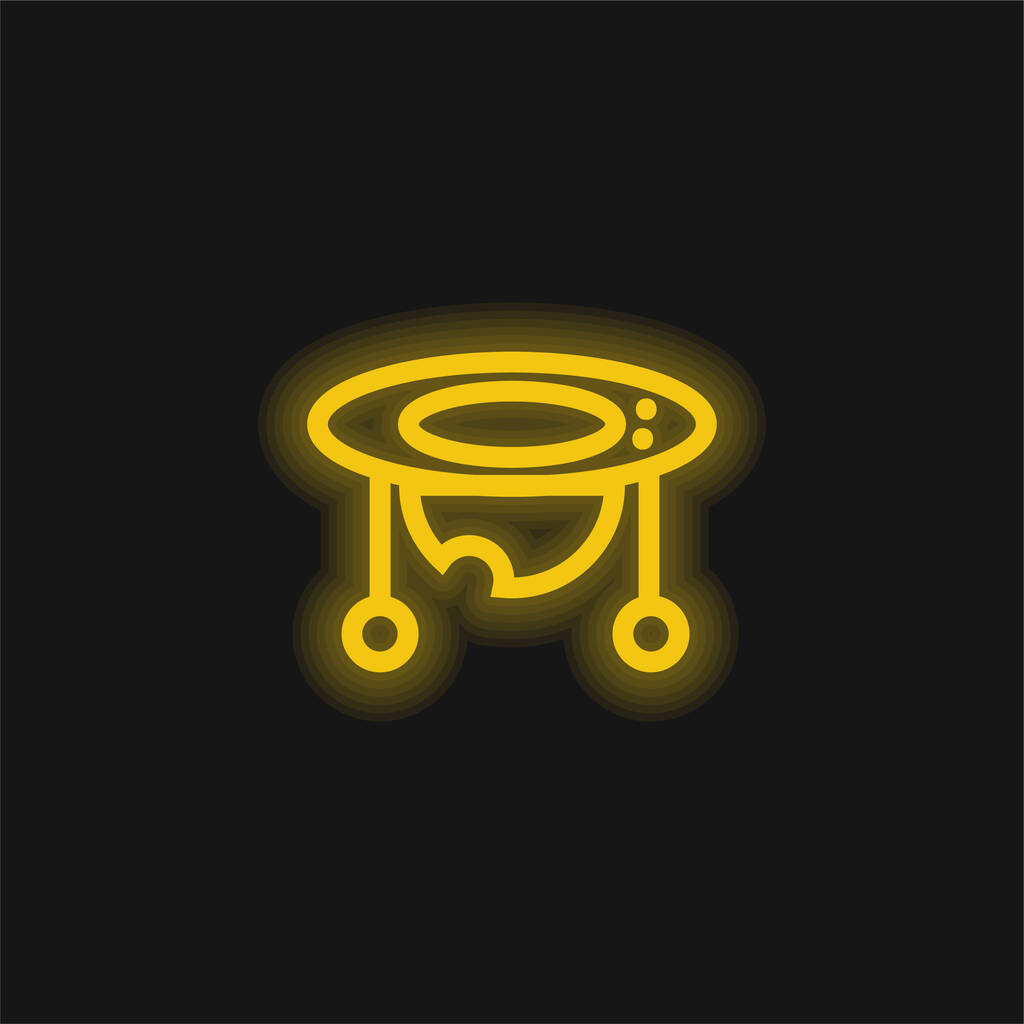 Крихітко Вокер жовте сяє неоновою іконою - Вектор, зображення