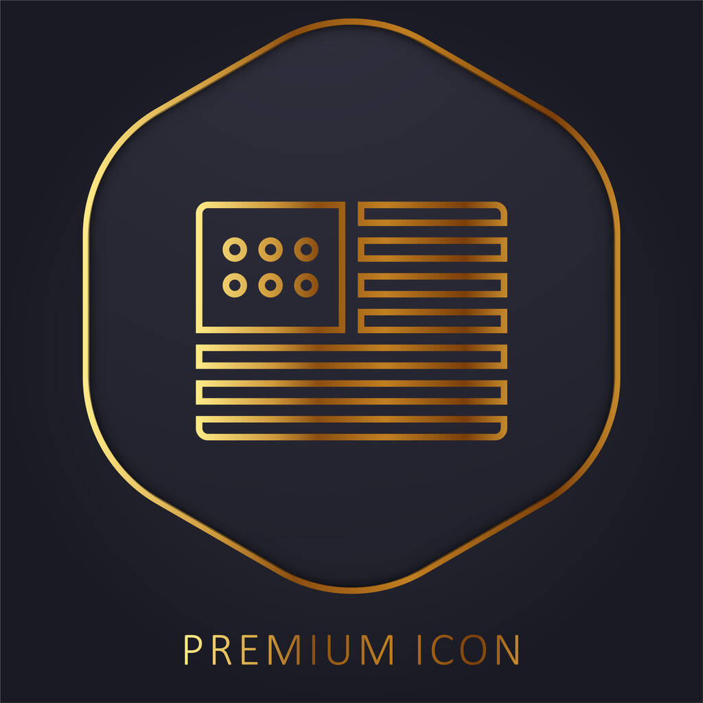 América línea de oro logotipo premium o icono - Vector, imagen