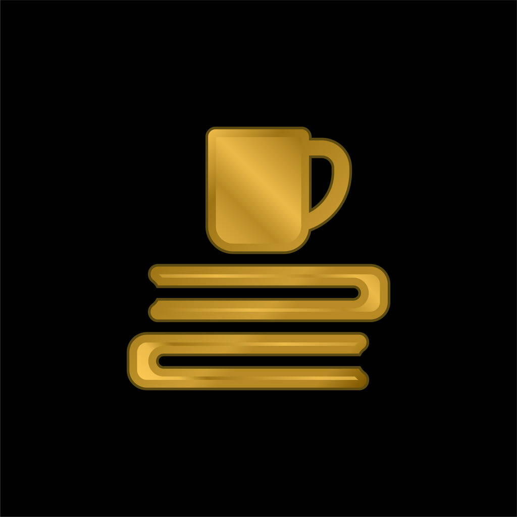 Books gold plated metalic icon or logo vector - Vector, Image