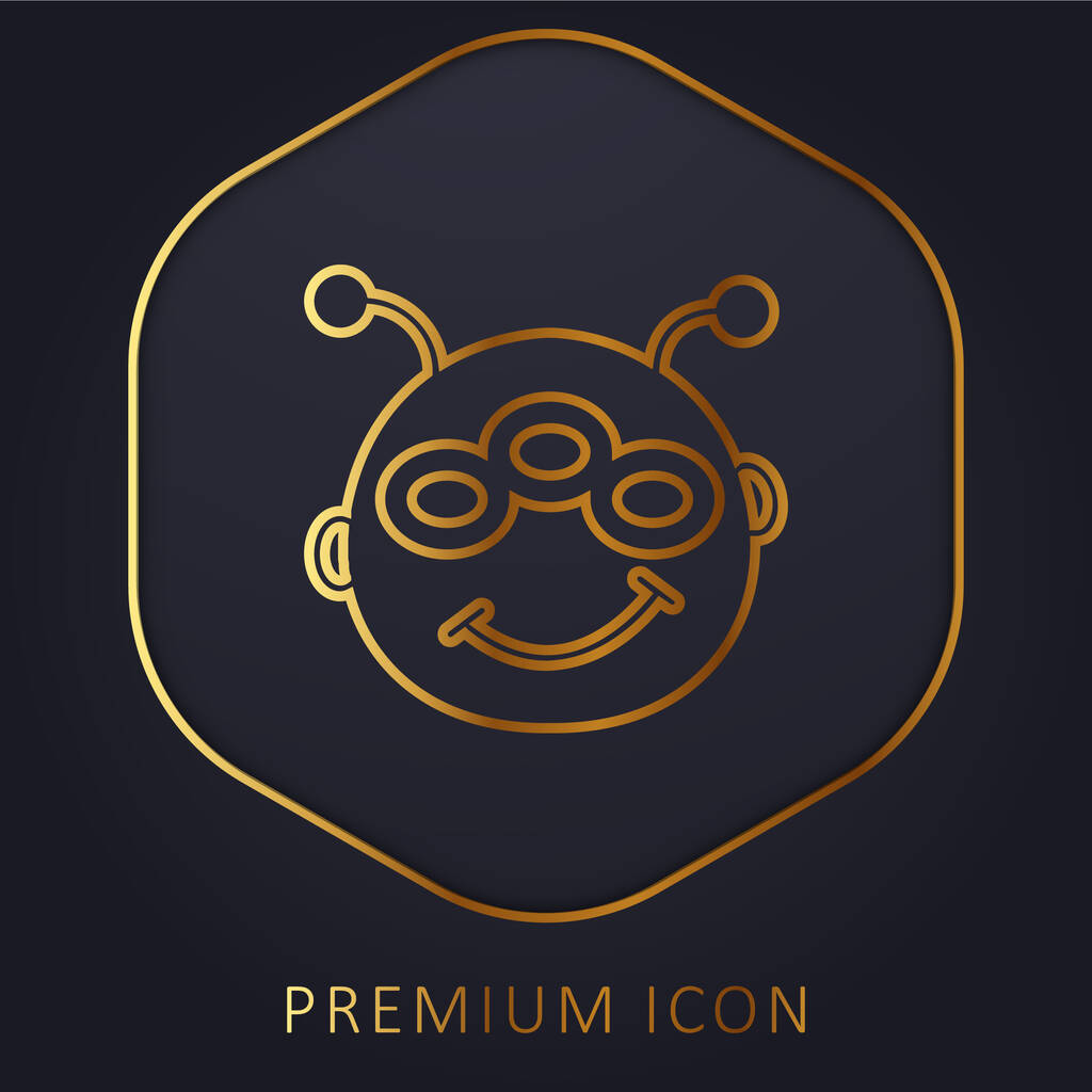Alien goldene Linie Premium-Logo oder Symbol - Vektor, Bild