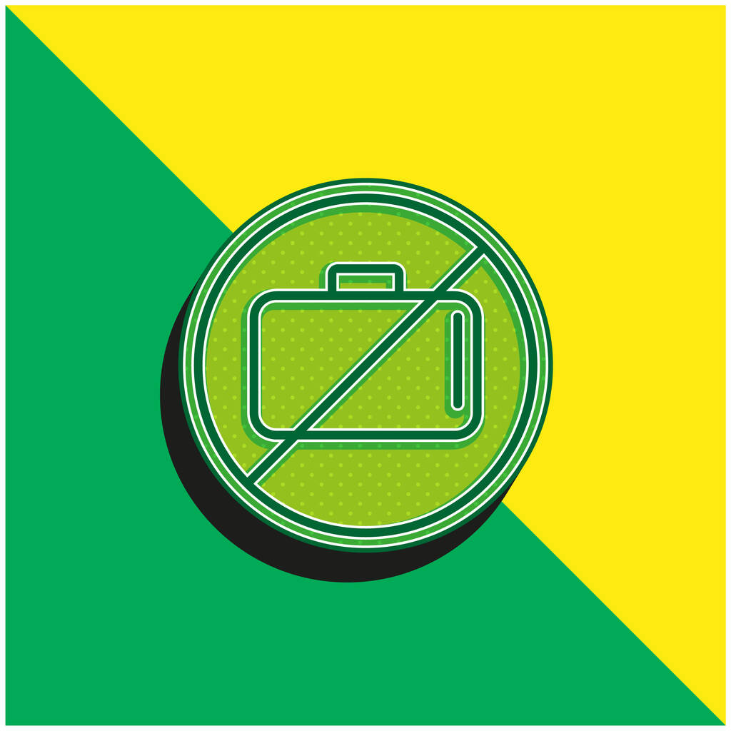 Bagage Ban Signal Groen en geel modern 3D vector pictogram logo - Vector, afbeelding