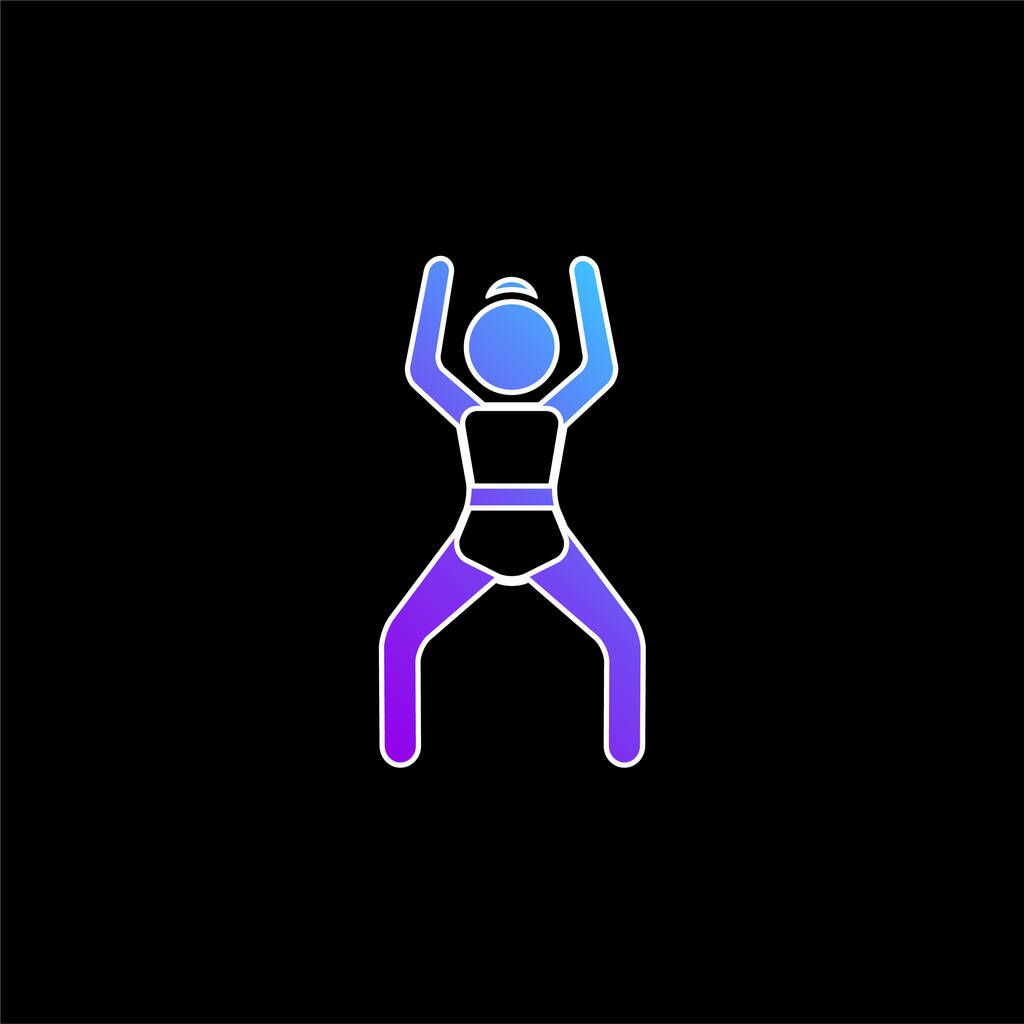 Arms Up Position ícone do vetor gradiente azul - Vetor, Imagem