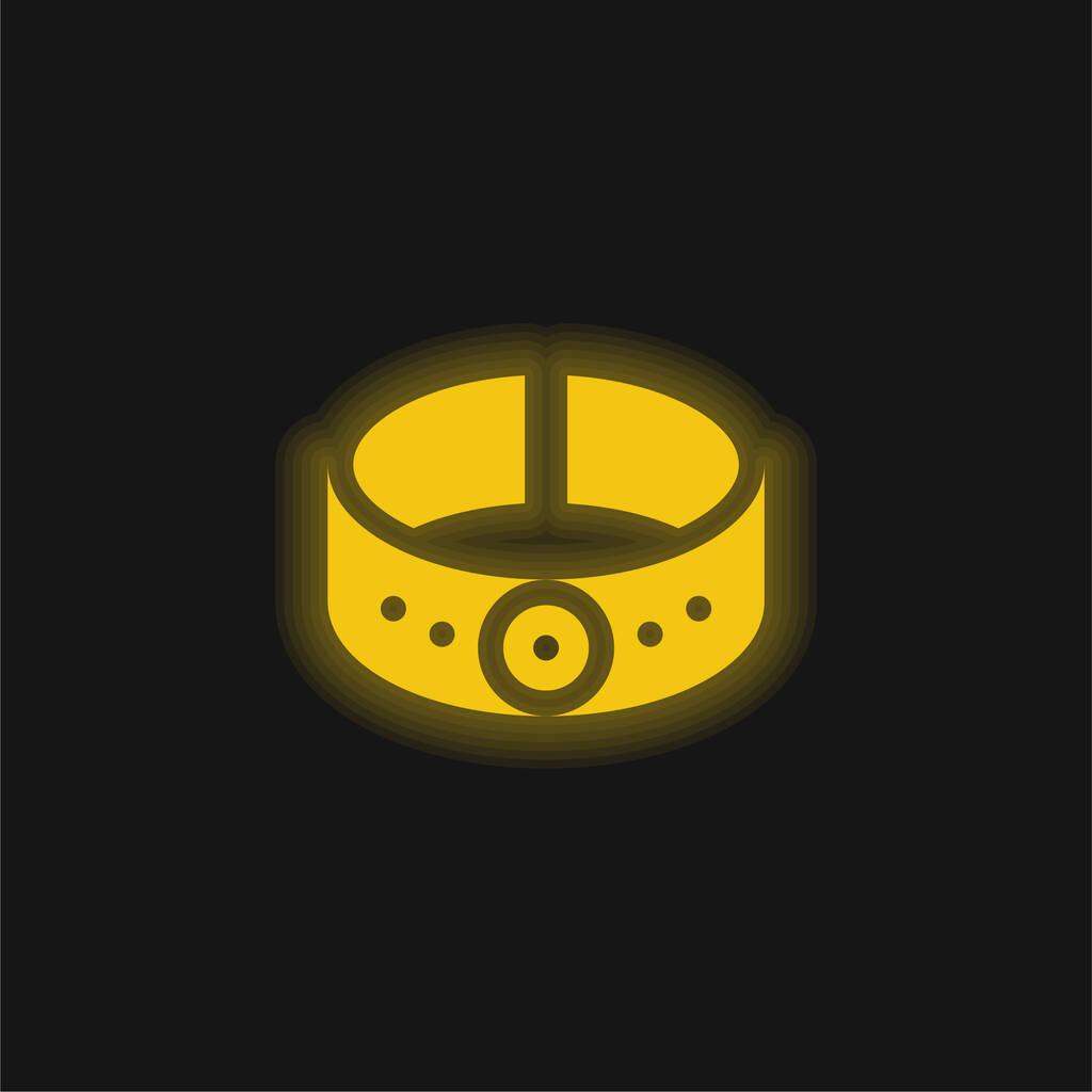 bransoletka żółta świecąca ikona neonu - Wektor, obraz