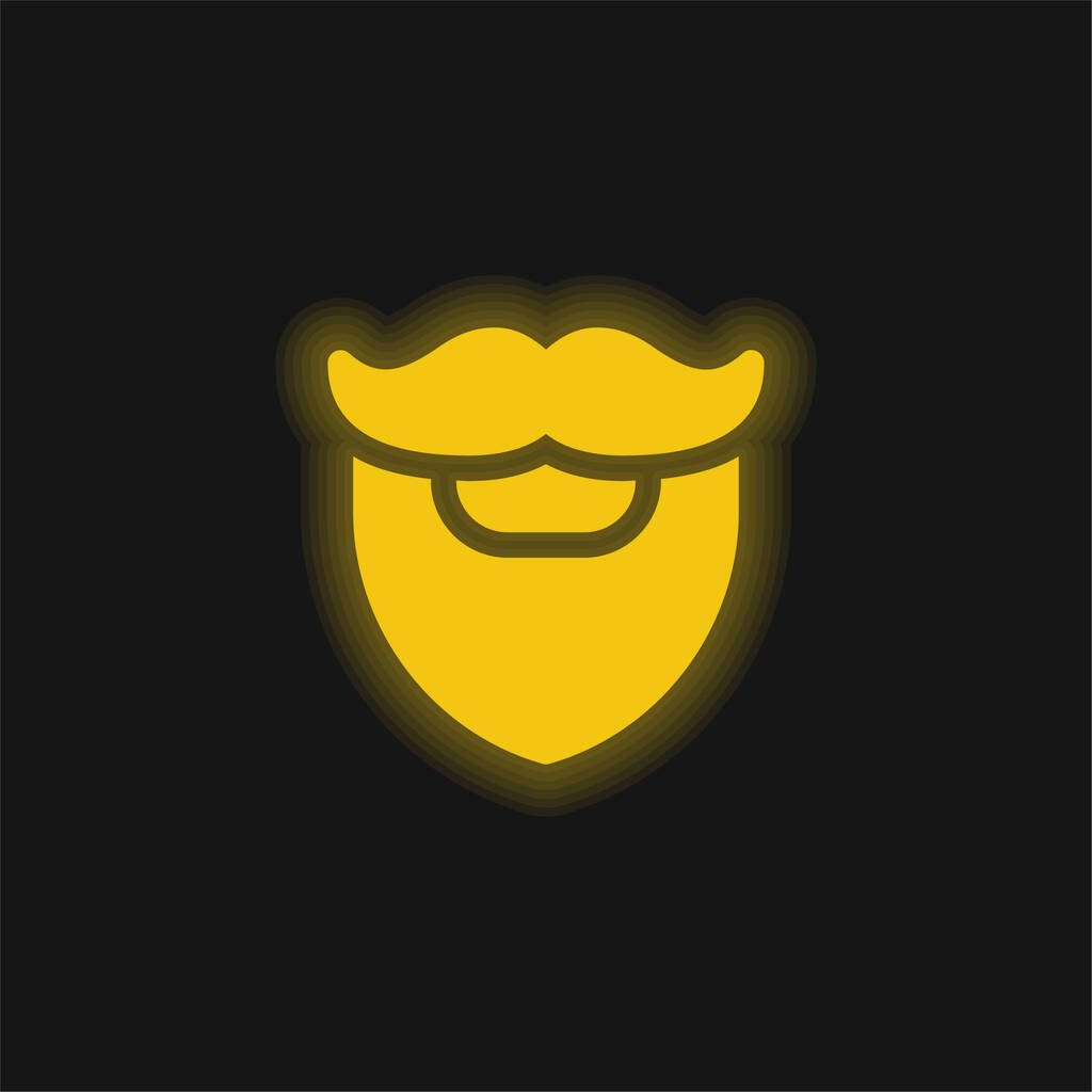 Bart gelb leuchtende Neon-Symbol - Vektor, Bild