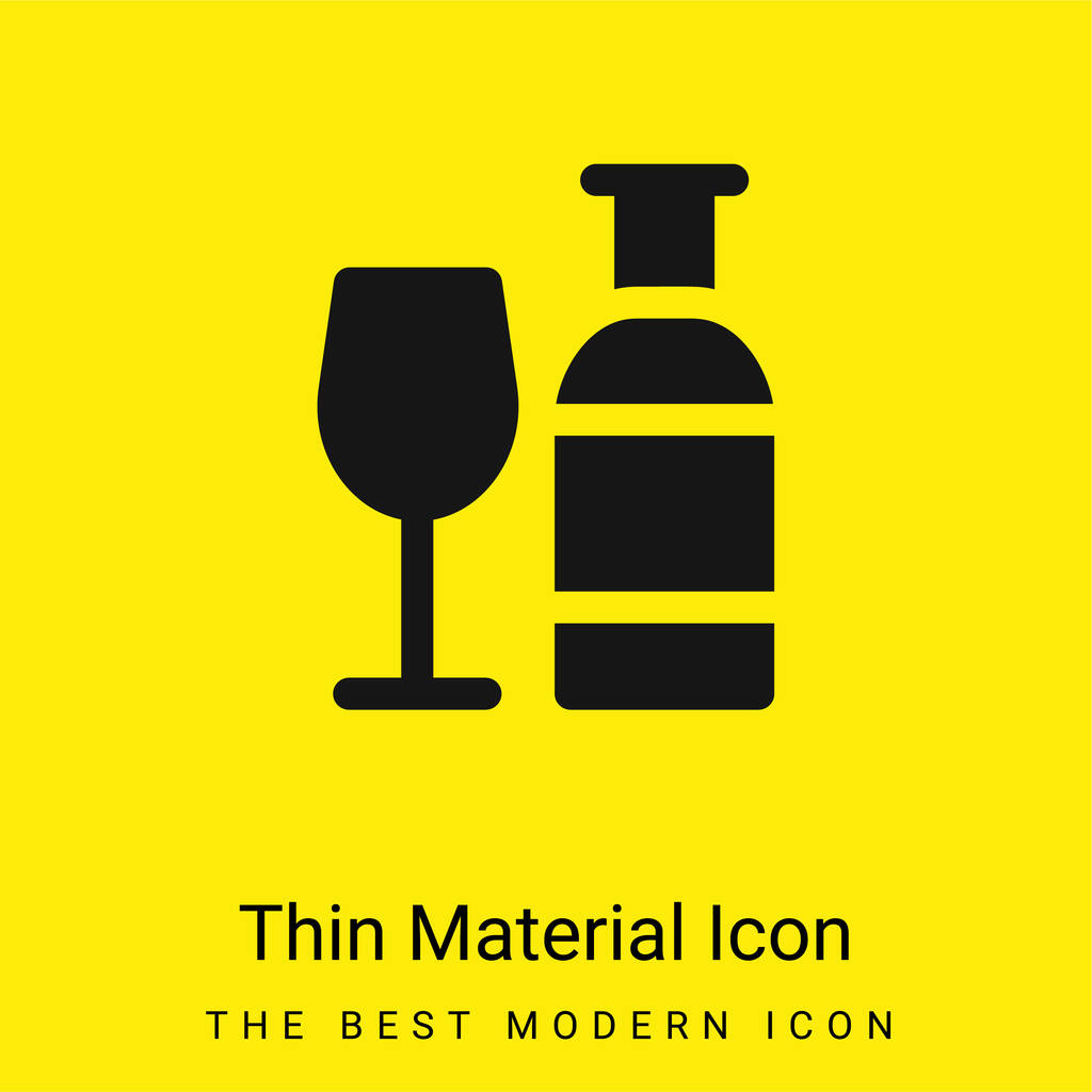 Alcohol mínimo icono de material amarillo brillante - Vector, Imagen