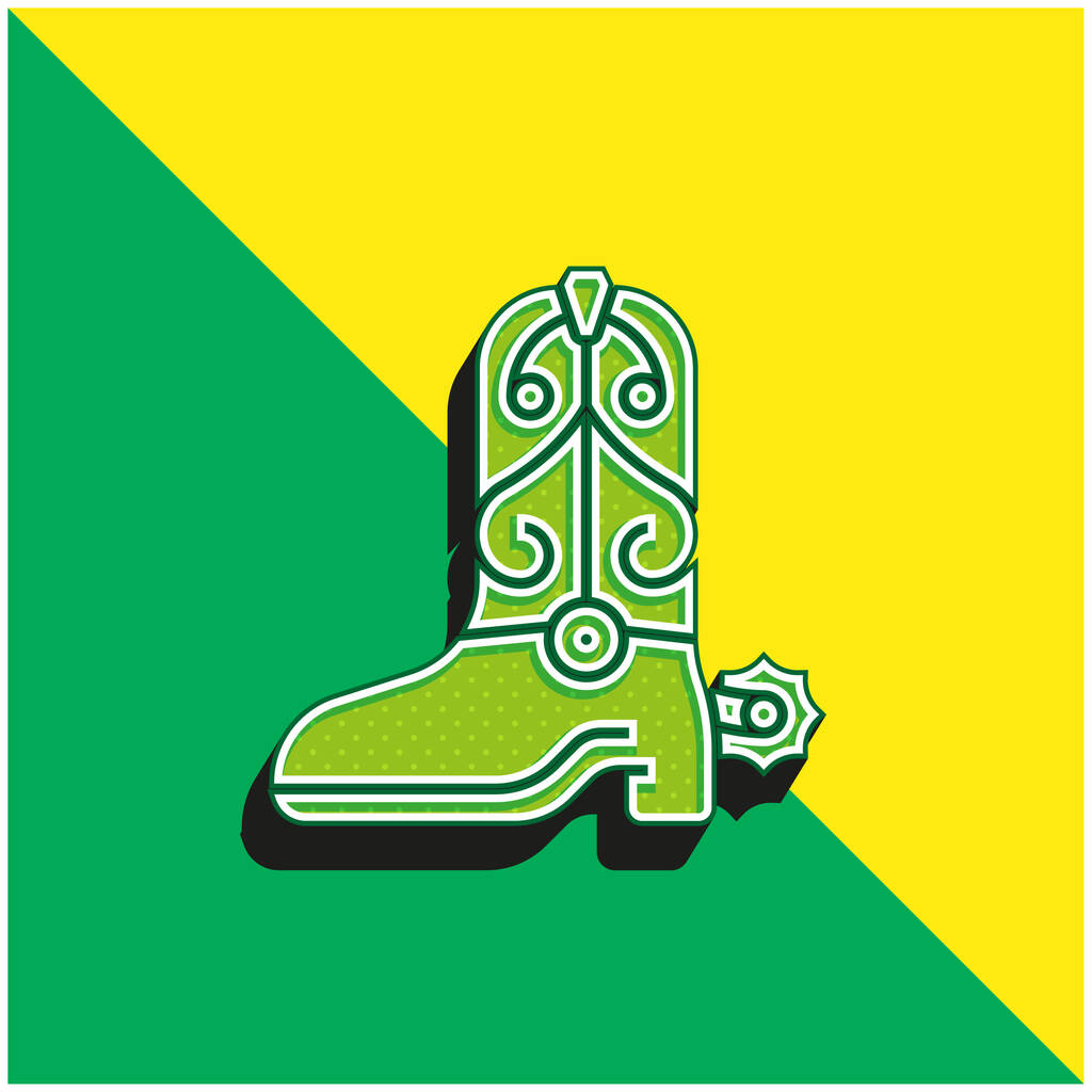 Bota verde y amarillo moderno logotipo icono del vector 3d - Vector, imagen