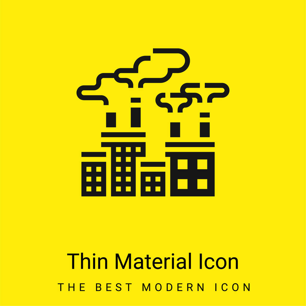 Contaminación del aire mínimo icono de material amarillo brillante - Vector, Imagen