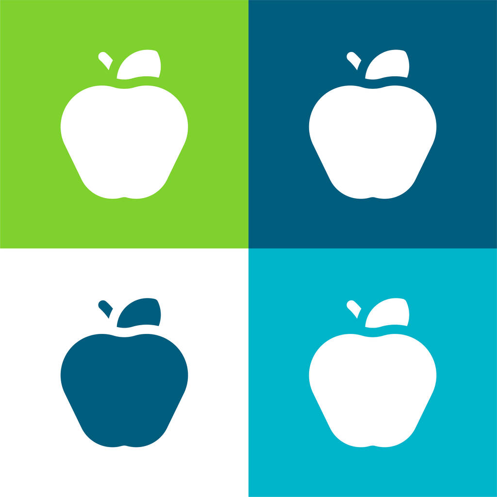 Apple Flat four color minimal icon set - Vector, Image