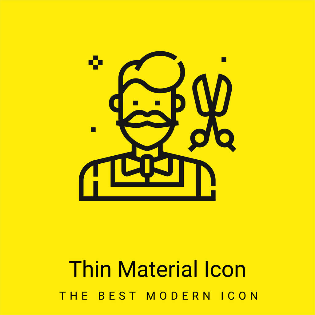 Barber minimális fényes sárga anyag ikon - Vektor, kép