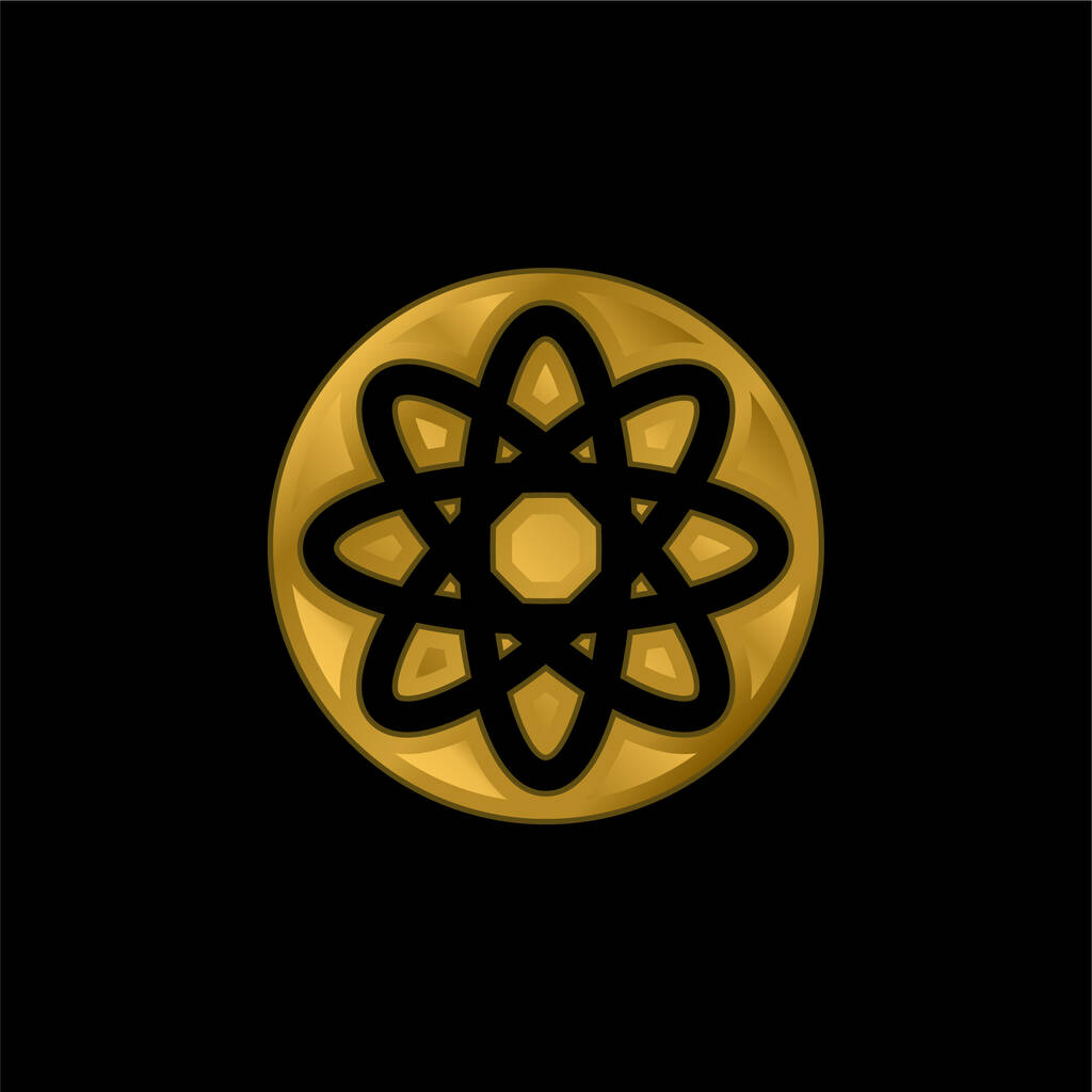 Атомна структура Золота металева іконка або вектор логотипу
 - Вектор, зображення