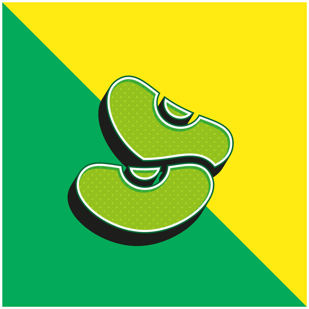 Pavut Vihreä ja keltainen moderni 3d vektori kuvake logo - Vektori, kuva