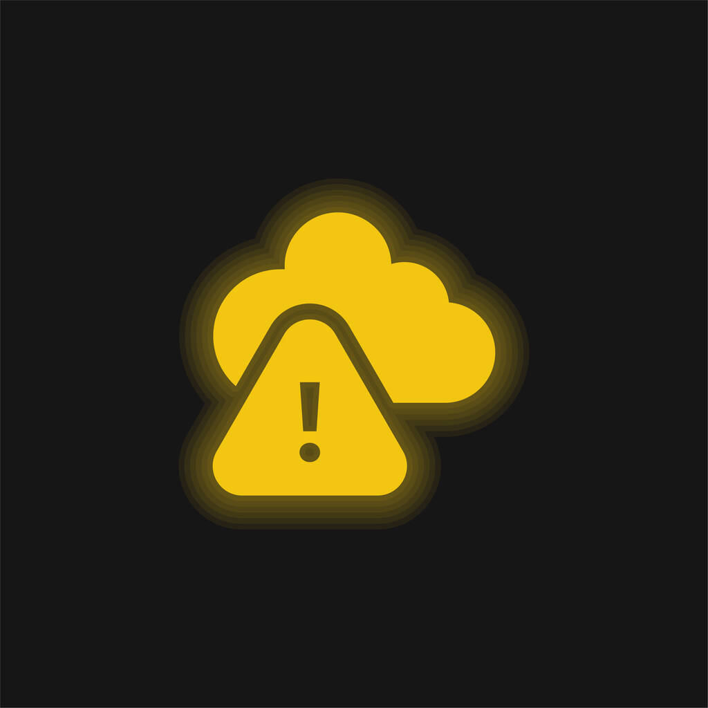 Access Denied yellow glowing neon icon - Vector, Image