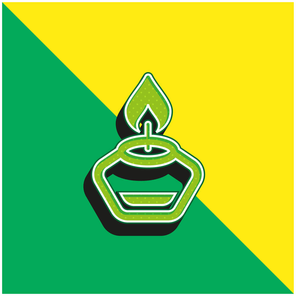 Aromaterapie Zelená a žlutá moderní 3D vektorové logo ikony - Vektor, obrázek