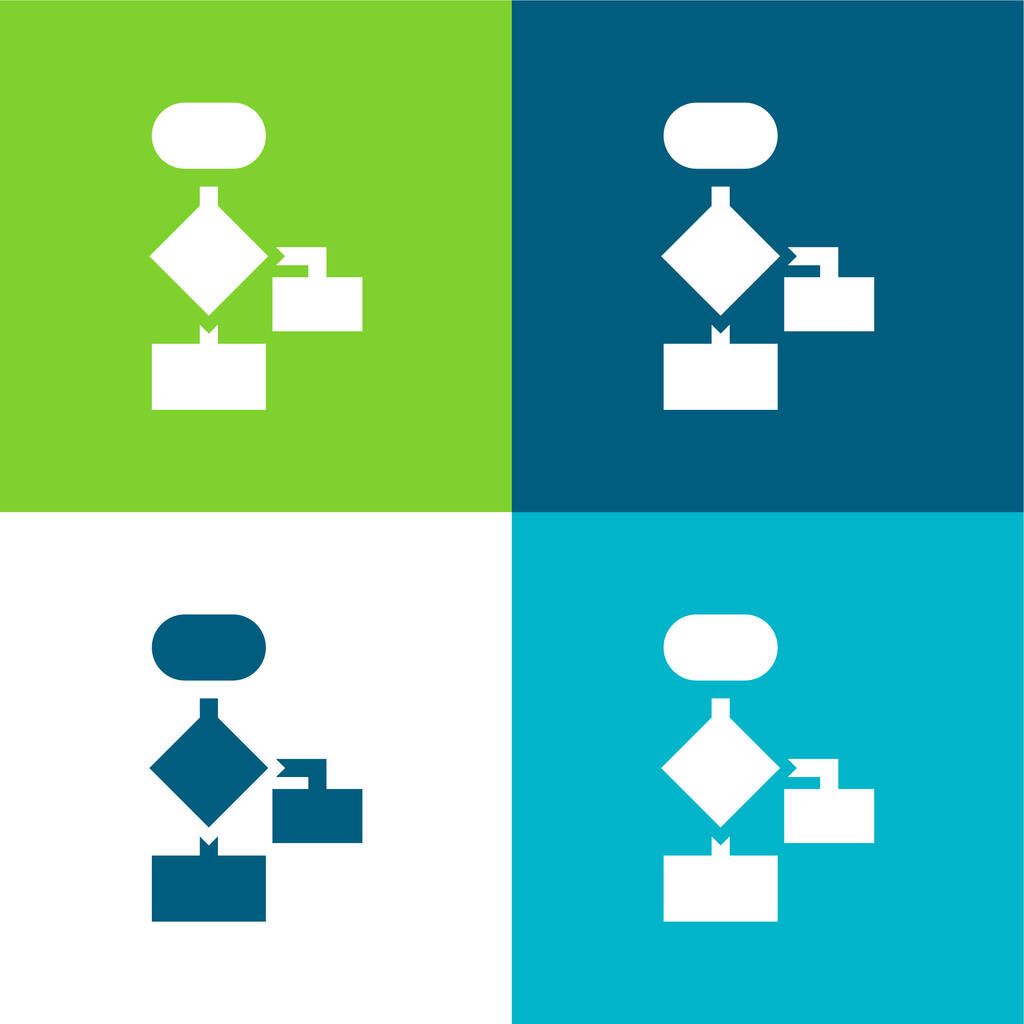 Algoritmus Lapos négy szín minimális ikon készlet - Vektor, kép