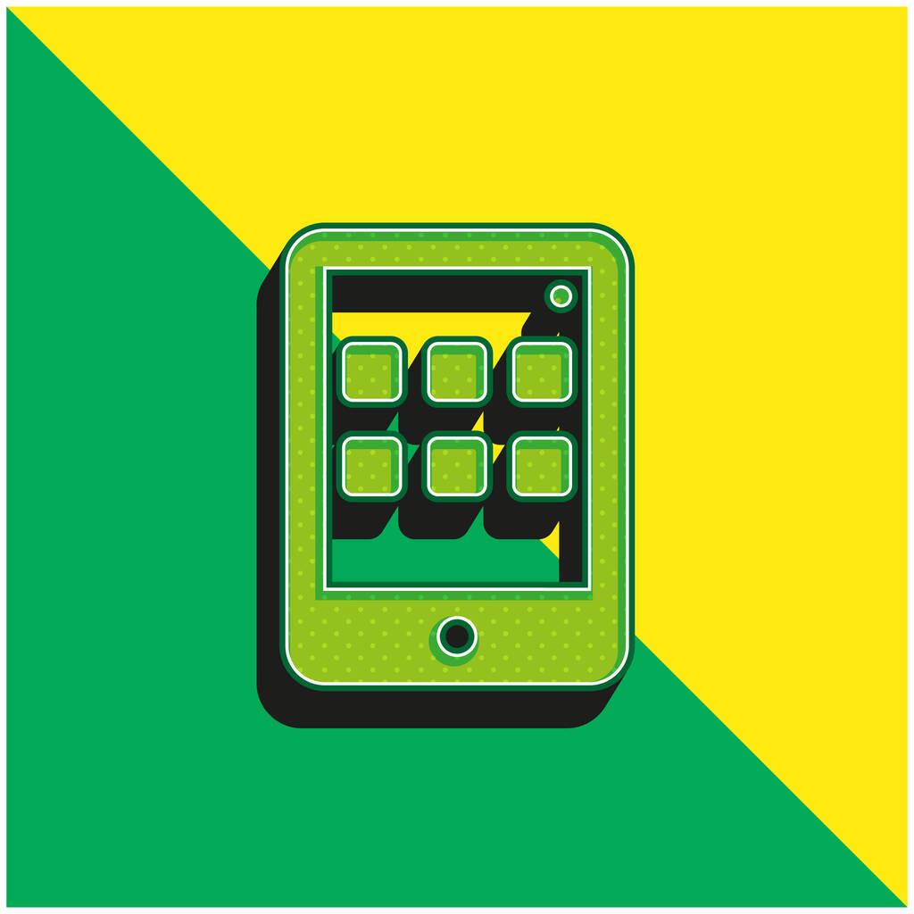 App Zielony i żółty nowoczesny ikona wektora 3D logo - Wektor, obraz