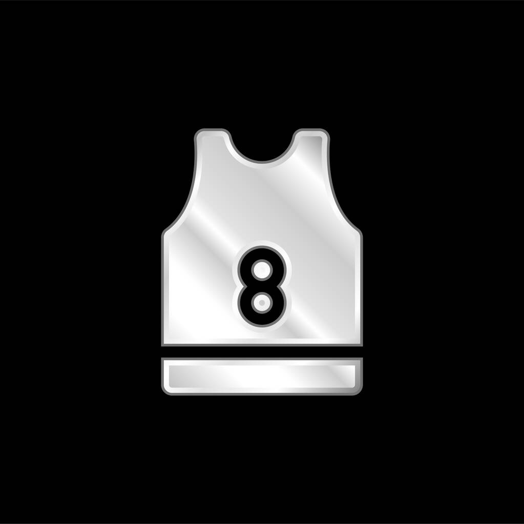 Basketbol Jersey gümüş kaplama metalik ikon - Vektör, Görsel
