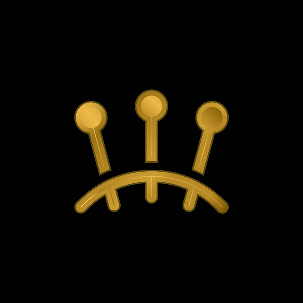 Akupunktura złocona metaliczna ikona lub wektor logo - Wektor, obraz