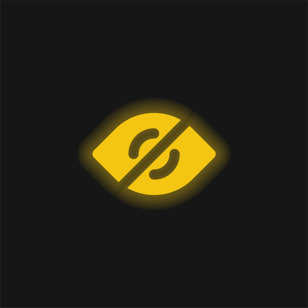 Slepě žlutá zářící neonová ikona - Vektor, obrázek