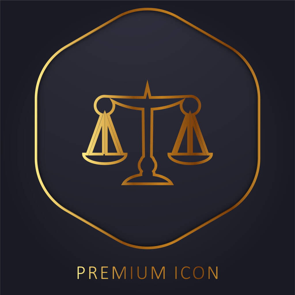 Логотип или иконка золотой линии баланса - Вектор,изображение