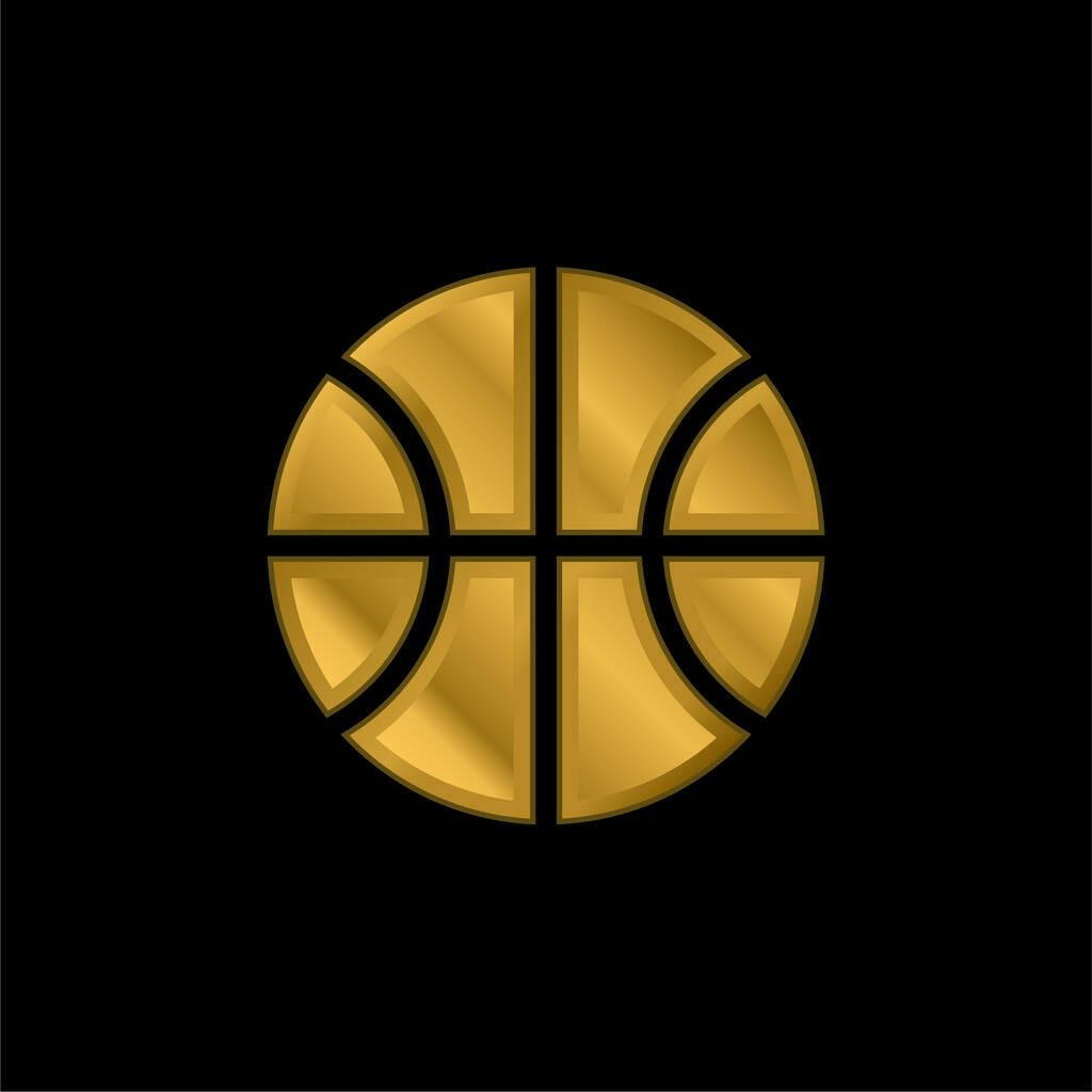Basketball-Ball vergoldet metallisches Symbol oder Logo-Vektor - Vektor, Bild