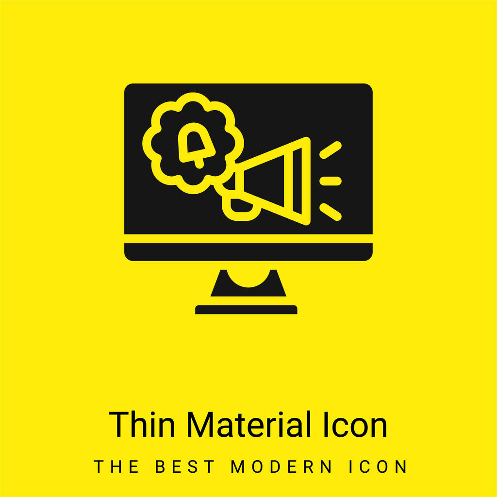 Реклама мінімальна яскраво-жовта піктограма матеріалу
 - Вектор, зображення